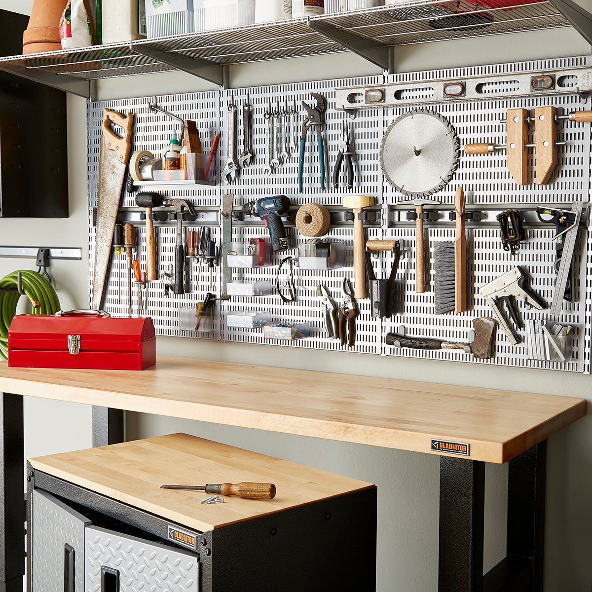 Gladiator Silver Tread 6' Solid Hardwood Workbench The Container Store